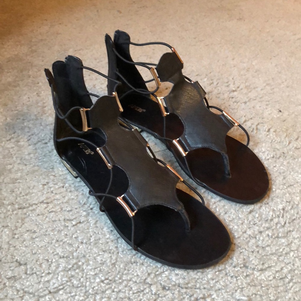 Black and Gold Sandals